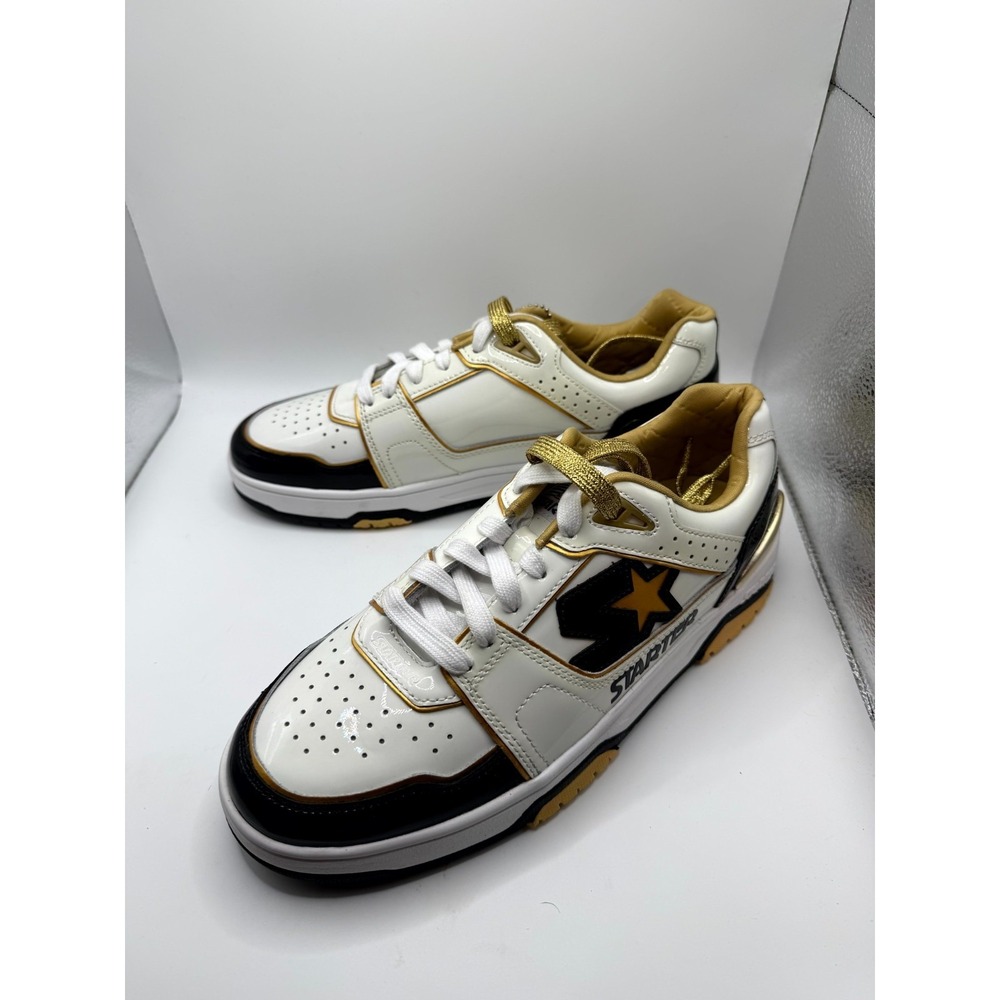 Starter Fast Break 430-10320 Mens 9.5 M Sneakers White‎ Black Gold Leather Shoes
